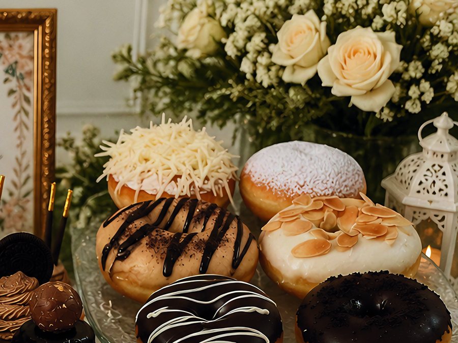 Aneka donat dan pastry untuk snack box